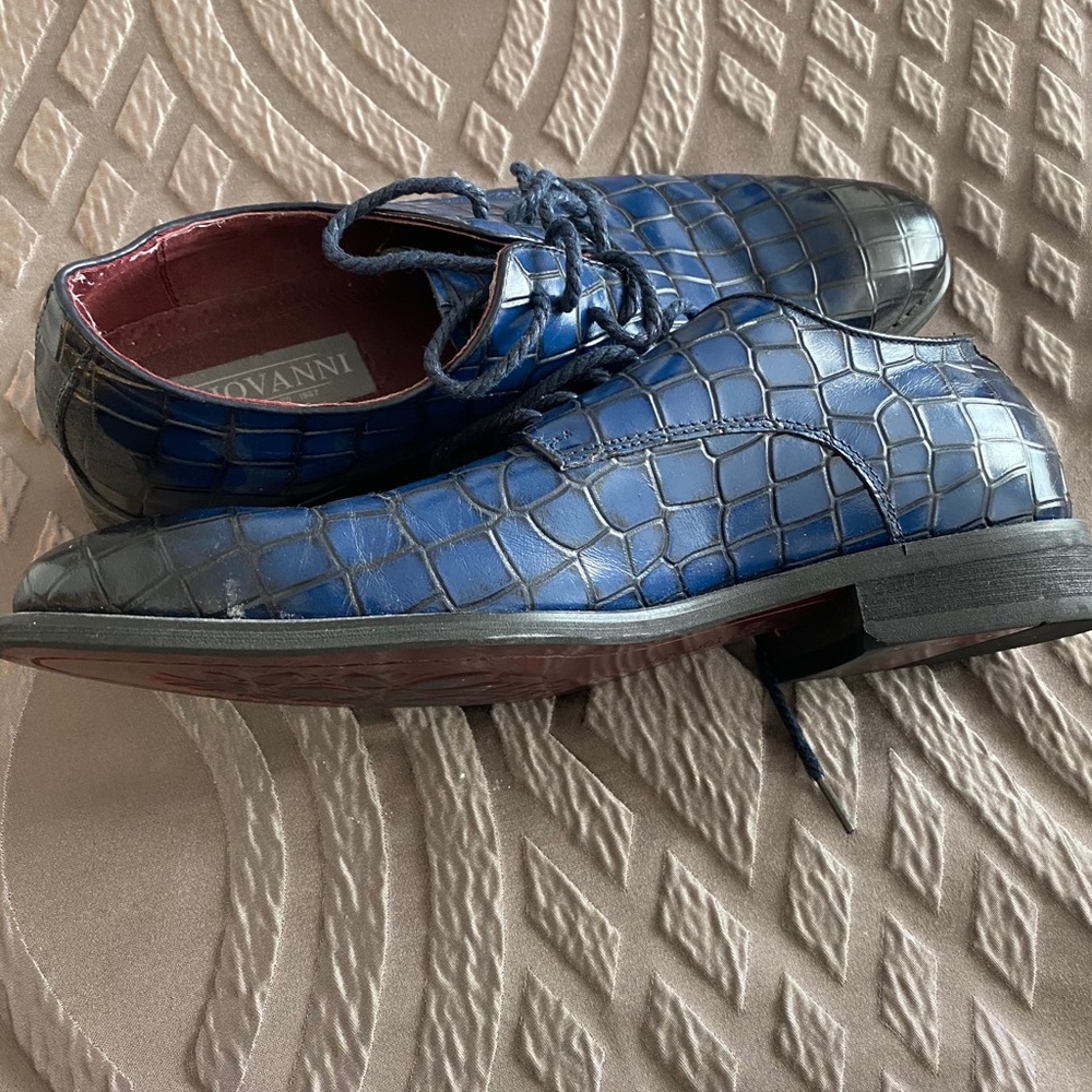 Men’s Oxford shoes snakeskin blue